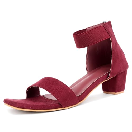 Image of TRASE Fancy And Comfortable Block Heel Sandals With Ankle Strap For Women And Girls - Women Footwear Heels - Stylish Block Heel Sandals For Women - Comfortable Ladies Heel Sandal