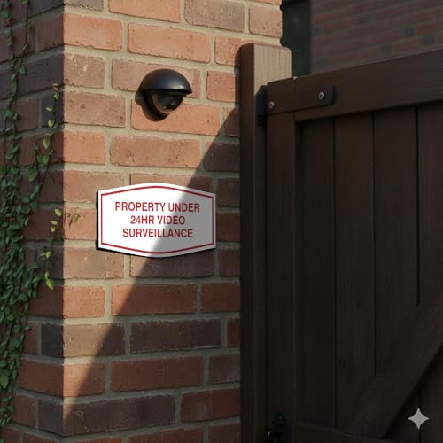 Panneau de surveillance pour dissuader les intrus avec style noir or - 3