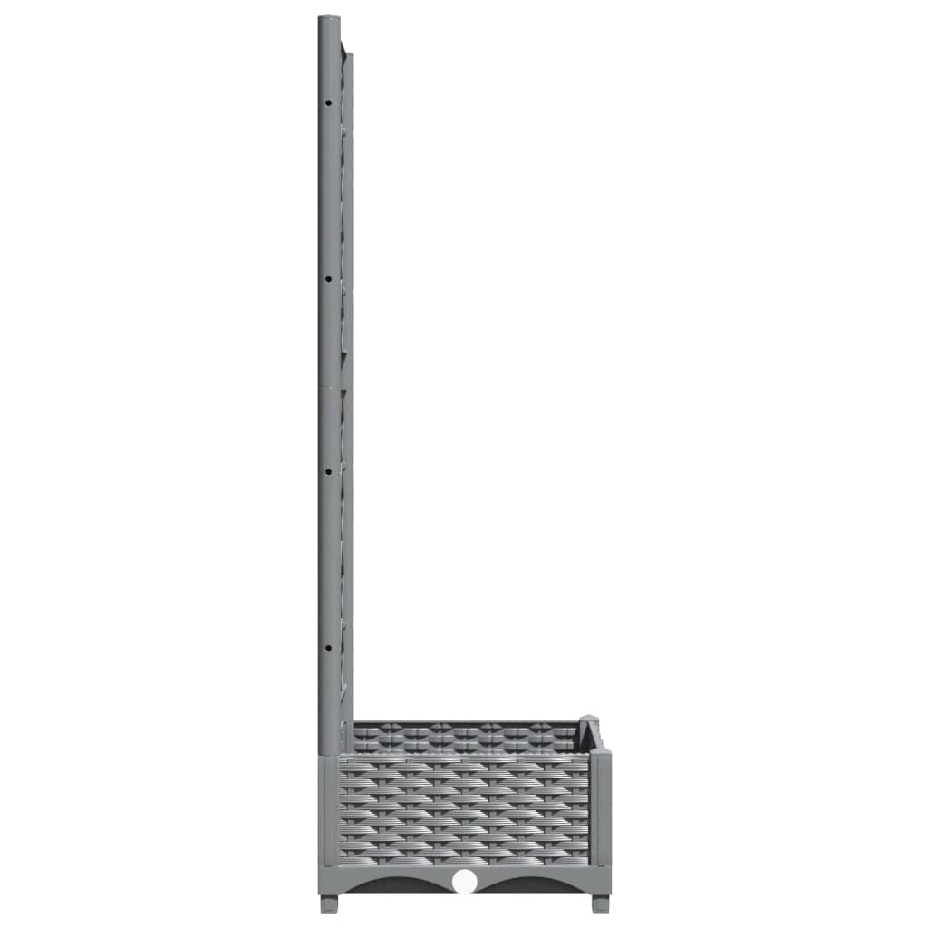 VidaXL Plantenbak Met Latwerk 120x40x121,5 Cm Polypr Lichtgrijs 704905474