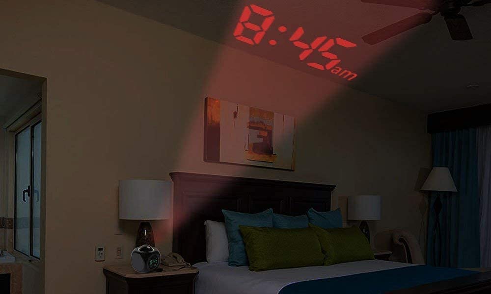 Giantra Digital LCD Weather Station Projection Alarm Clock, Temperature Display, LED Screen, Voice Control 2