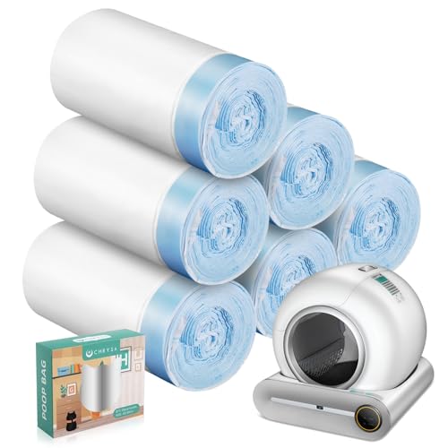 80 Count Waste Bags for Self-Cleaning Cat Litter Box, Replacement Extra Large Cat Litter Box Liners, 4 Rolls Drawstring Trash Bags for Robot, 20 x 18 Inches?4 Packs/80 Counts?