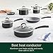Cuisinart 11-Piece Nonstick Cookware Set, Ceramica XT, Black, 54C-11BK