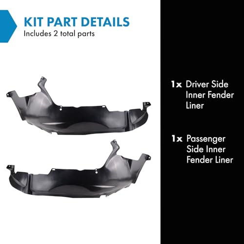 Image of TRQ Inner Fender Liner Set Compatible with 2004 Jeep Grand Cherokee CH1248142 CH1249142