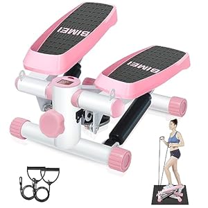 Steppers for Exercise,Mini Steppers for Exercise,Step Machine for Exercise for Home,Portable Mini Stair Stepper,Pink Workout Equipment,Stepper with LCD Monitor