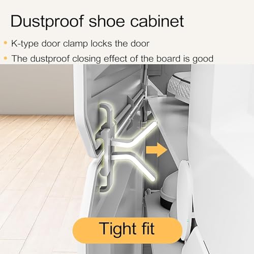 Image of Sunderlook Shoe Rack Plastic for Home- Slipper Stand, Professional Shoe Stand, Chappal Stand, Multipurpose Foldable Standing Comfort Runner Shoe Rack with Door (Black, 12 Shelf 6 Door)