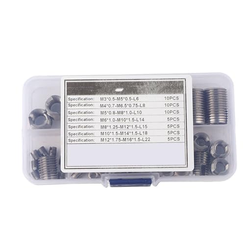 50Pcs Stainless Steel Inner Thread Self Tapping Thread Inserts Set Thread Reinforce Repair Tool self tapping thread insert Nut Inserts self tapping thread Nut Inserts