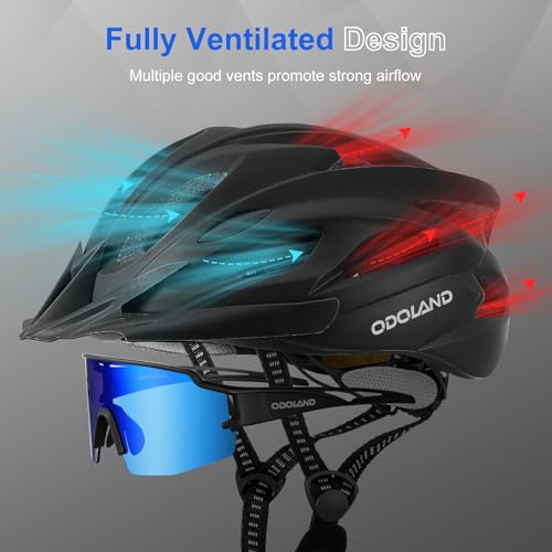 Odoland Bike Helmet with Cycling Sunglasses - Image 3