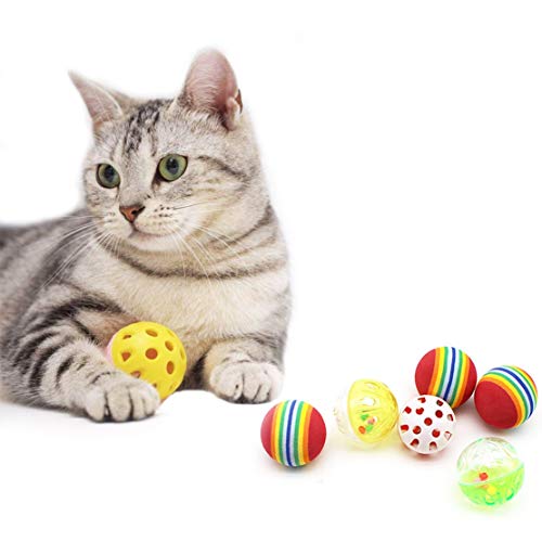 TYESHA Bola de brinquedo para animais de estimação, bola de brinquedo para gatos e gatos, bola de br