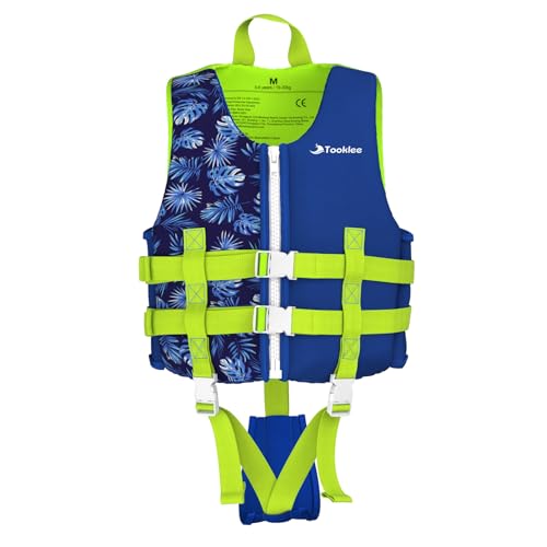 Schwimmweste Kinder 3-6 Jahre TÜV geprüfte Neopren Schwimmhilfe Kinder mit verstellbare Sicherheitsgurte Sicher & Komfortabel Baby schwimmwesten für Jungen & Mädchen beim Schwimmtraining Blau/M