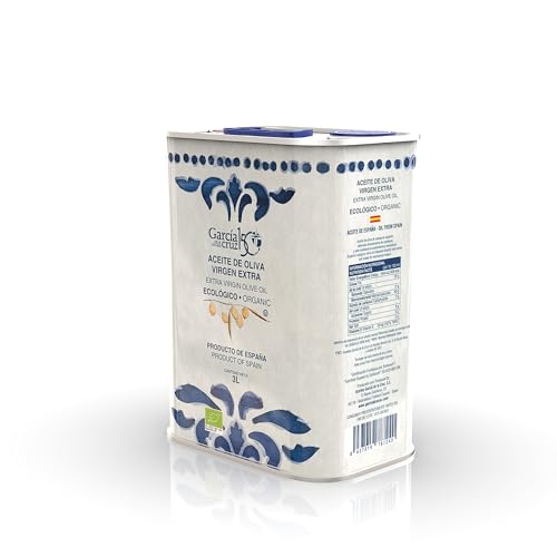 GARCÍA DE LA CRUZ - Organic Extra Virgin Olive Oil, Cooking Oil, Olive Variety, Smooth Body, Origin Spain, Montes de Toledo, Packed in Tins - 3L option