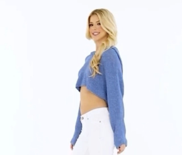 YEMAK Women's Cropped Hoodie Sweater – Casual Long Sleeve Knit