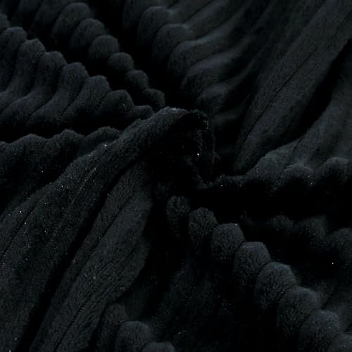 Image of RD TREND Cushion Cover Set of 2, Decorative Sofa Living Room Home Square Cushion Covers 16 Inch x 16 Inch, Aesthetic Corduroy Striped Double Sided (Black)