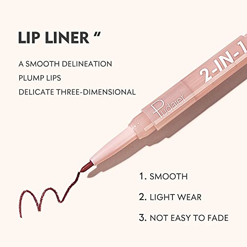Matte Lip Liner Pencil Lipstick Crayon Set,Long Wear Lip Liner Pen Double-Ended Matte Nude Lipstick,Velvet Creamy Matte Lip Stick, No Smudge Lip Crayon Waterproof Lip Liner For Women Non Fading Non-Stick Cup Lip Stain For Women(03#) #TOP5