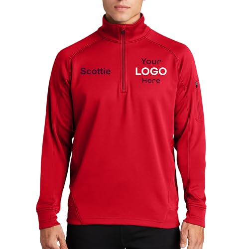 Custom Men's 1/4-Zip Fleece Pullover | Personalized with Your Logo, Text, or Photo | Soft, Warm & Sporty Custom Top for Teams, Work & Everyday