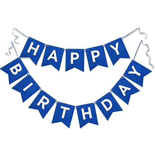 Image of Letjolt Navy Blue Happy Birthday Banner Nautical Theme 13pcs