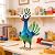 Ratuor Metal Peacock Statue Garden Decor Cartoon Peacock with Bobbling Eyes Yard Art Lawn Patio Decoration Outdoor Sculpture for Housewarming Birthday Wedding