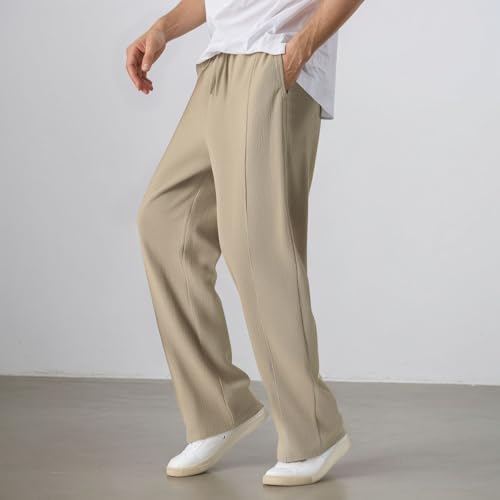Men's Casual Linen Pants Lightweight Breathable Comfortable Relaxed Fit Solid Color Trousers for Outdoor Travel3