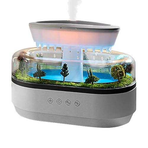 Difusor de aroma: difusor de luz nocturna, luz de cambio de color | Luz difusora de aromaterapia, difusor humidificador para yoga, difusor de gotas de lluvia para, que es un jugo de atmósfera