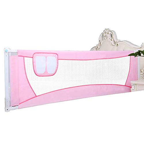Barra de Cama Extra Alta para niños pequeños, barandilla de elevación Vertical, barandilla de Cuna para Cama tamaño Queen y King, Rosa (tamaño: 200 cm)
