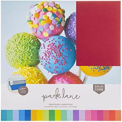 Cardstock 12x12 Variety Pack, 60 Sheets | 80lb Premium Textured Scrapbook Paper, Solid Core | Acid Free Double Sided Card Stock for Paper Crafts, Embossing, Cardmaking | Assorted Bright Colors