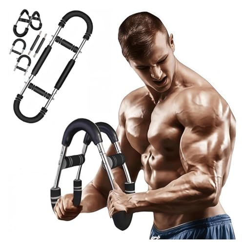 筋トレアームバー アームバー エキスパンダー 3穴で5段階調節 胸トレ 筋トレ器具自宅 大胸筋 腹筋 上腕二頭筋 広背筋 背筋,グレー