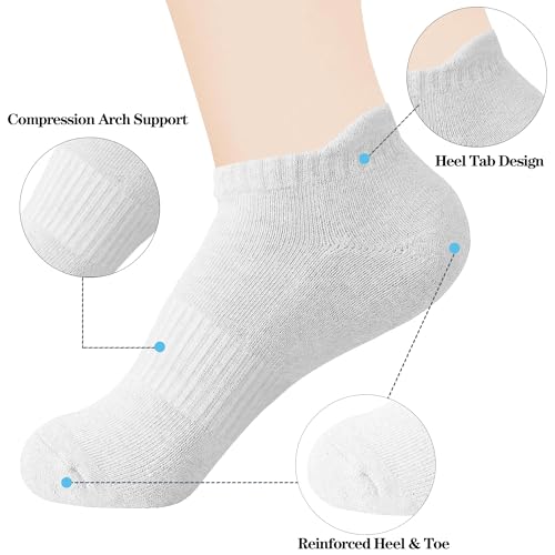 Image of Ankle Socks for Women and Men Heel Tab Athletic Socks Running Athletic Low Cut Tab Socks Sports No Show Sock 6 Pairs
