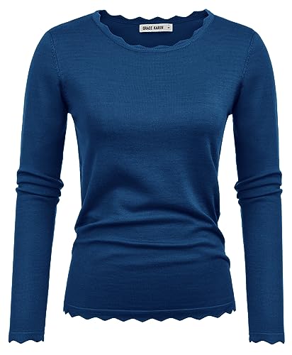 Image of GRACE KARIN Women's High Stretchy Long Sleeve Pullover Sweater Blouse Top