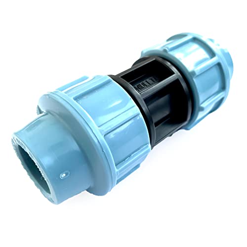 UNIDELTA Klemmverbinder für Wasserleitung Trinkwasser Kupplung für PE-Rohr 16 bar | Verbinder für Schläuche im Bewässerungssystem | Adapter Kunststoffkupplung für Wasserrohr 32 mm