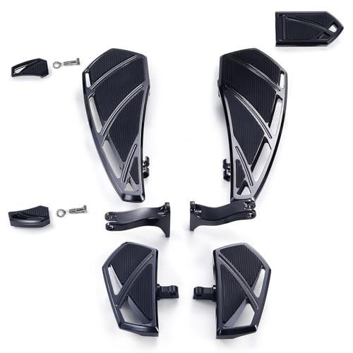 Phantom Floorboards Kit Footboards for Harley Touring Street Glide Electra Glide Road King Road Glide Softail (Black without brake shifter lever)