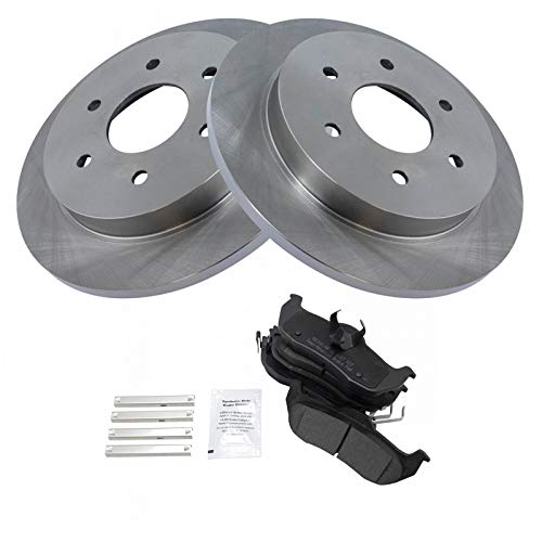 Image of TRQ Rear Semi Metallic Brake Pad and Rotor Set
