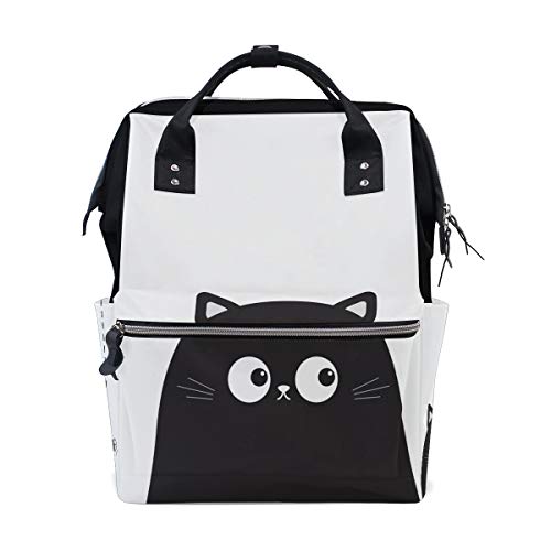 Wickelrucksack mit schwarzer Katze und Spinne für Mütter, Wickeltasche, große Kapazität, Babytasche, Damen, Reiserucksack, Schule, Laptop,