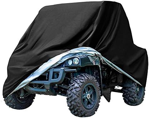 Heavy Duty Black Protects ATV 4 Wheeler Cover from Snow Rain, Hail, Dust, Snow, Sleet and Sun, Integrated Trailer System