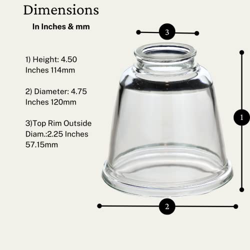 Image of LIGHTACCENTS Clear Glass Ceiling Fan Light Covers - Replacement Lamp Shades for Ceiling Fixtures - Fan Light Globes for LED or Incandescent Bulbs - 4-Pack Clear Dome Set