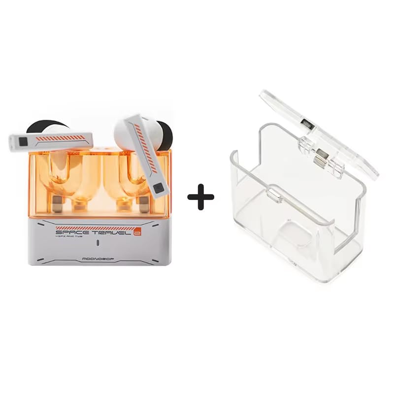 MoondropSpace Travel 2+Magnetic Protective case TWS wiress Earphone Bluetooth 6.0 ANC Low-Latency Game Mode SBC/AAC (White)