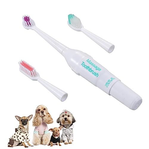ibasenice 3pc Pet Dog Electric Brush Technology for Safe Gums Cleaning Random Color