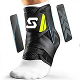 Quick Lace Up Ankle Brace for Sprained Ankle, Slim Fit Ankle Support Brace with Side Stabilizing Pads for Men & Women, Adjustable Ankle Stabilizer for Injury Recovery, Running, Sports, M-Support Plate of 1