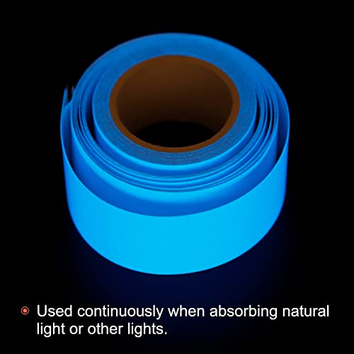Image of MECCANIXITY Glow in The Dark Tape 9.8 Ft x 1 Inch Luminous Fluorescent Tape for Night Outdoors Indoors Decorations Signs, Blue