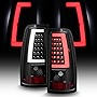 ACANII - For Black 1999-2006 GMC Sierra 1500 2500 3500 99-02 Chevy Siverado LED Tube Tail Lights Brake Lamps Left+Right