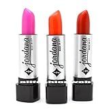 JORDANA LIPSTICK LOT OF 3 PRETTY IN PINK ORANGE RED SET ! MADE IN USA + FREE EARRING by Jordana