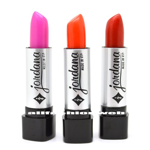 JORDANA LIPSTICK LOT OF 3 PRETTY IN PINK ORANGE RED SET ! MADE IN USA + FREE EARRING by Jordana