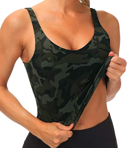 Image of THE GYM PEOPLE Womens' Sports Bra Longline Wirefree Padded with Medium Support