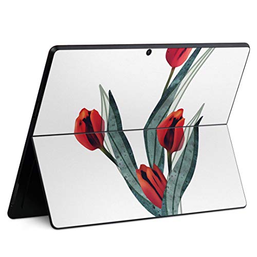 igsticker Surface Pro X 専用スキンシール サーフェス プロ エックス ノートブック ノートパソコン カバー ケース フィルム ステッカー アクセサリー 保護 016287 チューリップ 植物 花