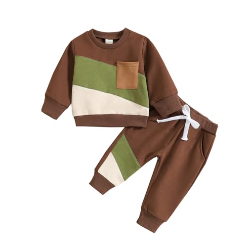 Youth Solid Classic Hoodies Toddler Baby Boy Fall Winter Clothes Color Block Long Sleeve Pocket Pullover Hoodies