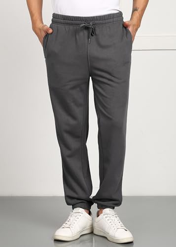 Image of Alan Jones Clothing Men's Regular Fit Mid Rise Fleece Jogger Regular Pants For Winterwear