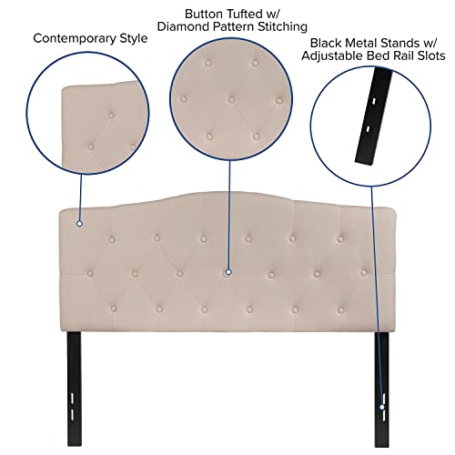 Flash Furniture Upholstered Headboard, Full, Beige #TOP3