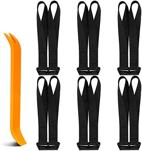 Cargo Tie Down Door Hook Straps, Two Loops Roof Rack Straps Kits Universal for Car Roof Bag, 6 Straps Compatible with Most Car Top Luggage, Waterproof, More Solid, Registered Patent