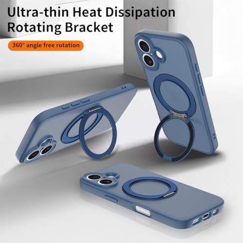 Image of Magnetic Case for iPhone 17 with Magnetic Ring Stand, [Compatible with Magsafe] [Military Grade Drop Protection] Shockproof Phone Cover for iPhone 17 Full Camera Protection 6.3 inch Blue