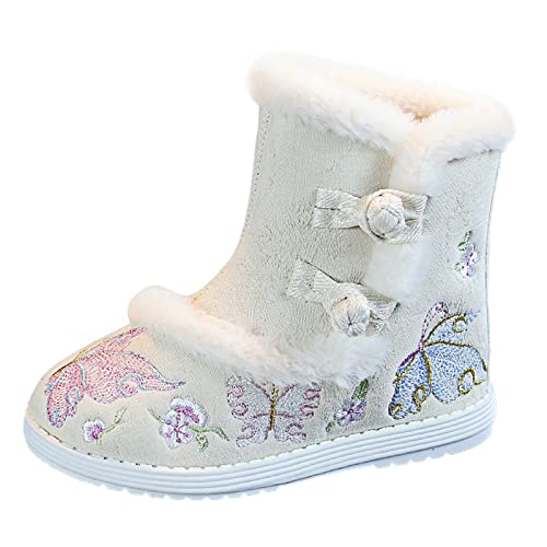 1﹣12T High Heel Cotton Boots Kids Boys Cloth Embroidered Shoes Hanfu Shoes Chinese Year Boots Girls Slippers