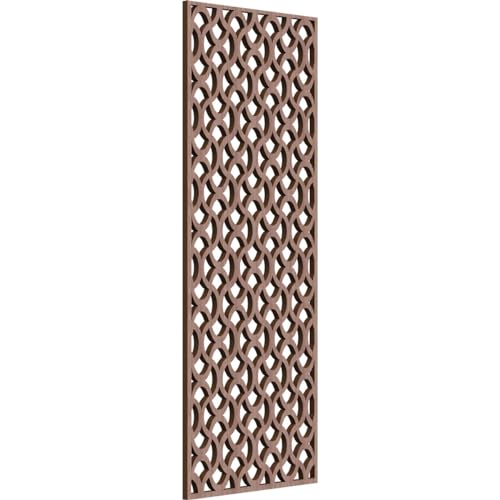 Image of Resort Decorative Pierced Fretwork Wood Wall Panels, 13 3 /8 inchW x 34 3 /8 inchH x 3 /8 inchT, Walnut
