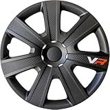 Alpena VR Carbon Vehicle Wheel Covers, Premium European-Made Rim Covers with 3-Step Retention System, Durable Hub Caps Fits Most Steel Wheels, Set of 4, 17 Inch